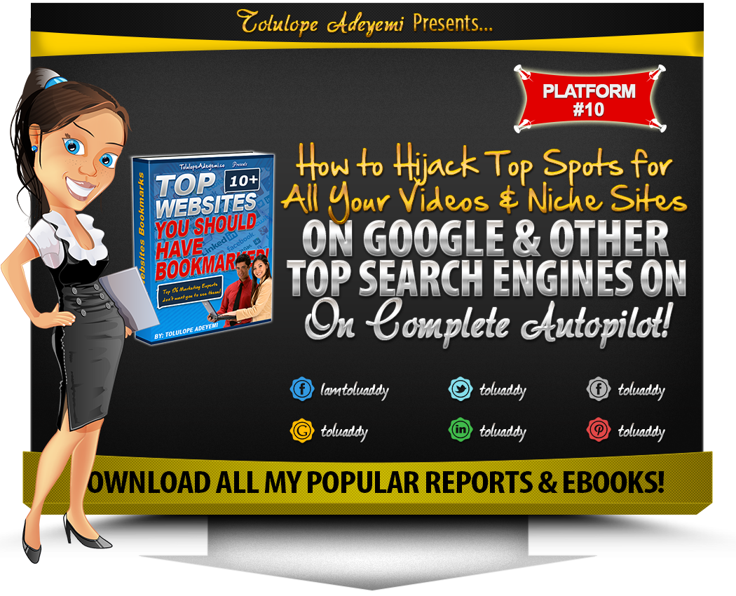How To Hijack Top Spots For All Your Videos And Niche Sites On Google And Other Top Search Engines On Complete Autopilot